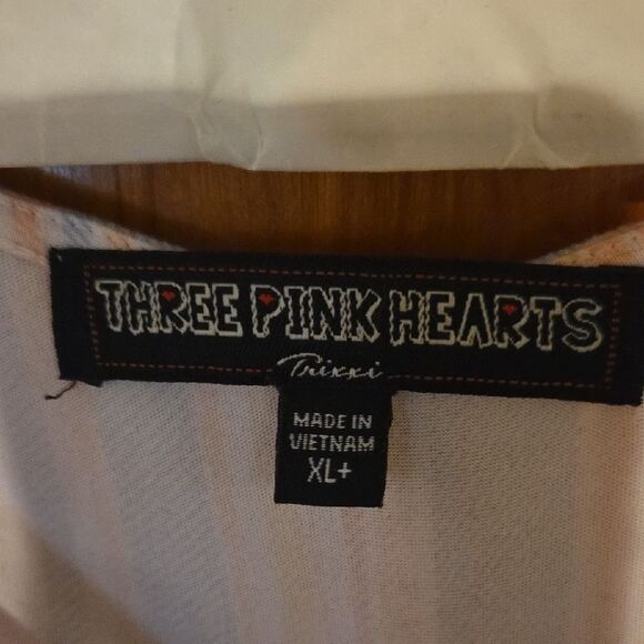 Three Hearts Pink and White Striped Dress - Picture 2 of 3